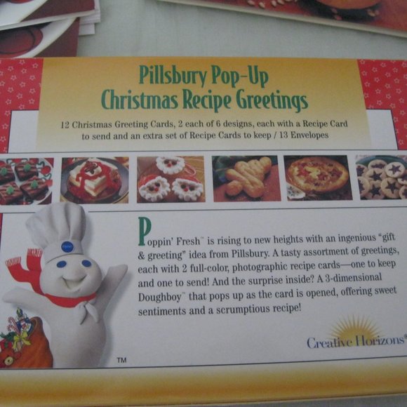 Pop-Up-Christmas Recipe Greetings Cards - Pillsbury Dough Boy - Pop N Fresh. 12 - Picture 5 of 6